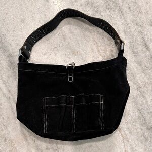Tylie Malibu Black Suede Shoulder Bag